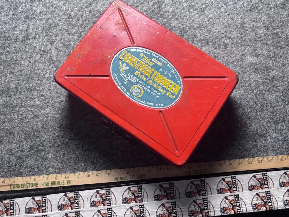 Vintage 1940’s Constructioneer Metal Building Set by U.S.A. Toy